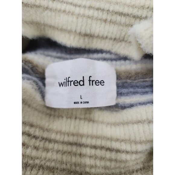 Aritzia Wilfred Free Womens Long Sleeve striped Hush Knit Turtleneck Large - Picture 7 of 9